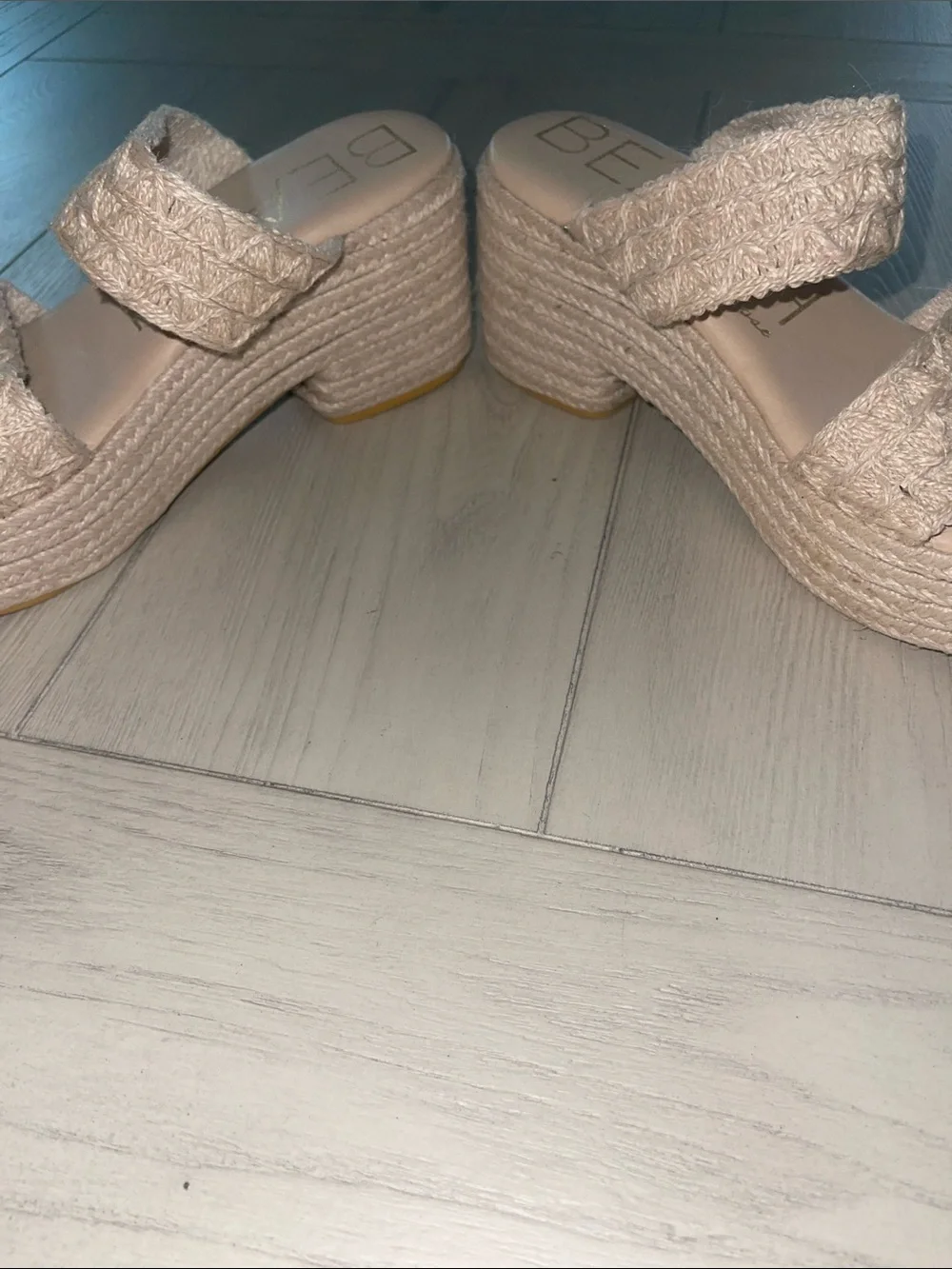 Matisse Cream Braided Platform Slide Sandals